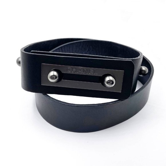 Chanel Gunmetal Door Lock Leather Belt - Picture 1 of 4